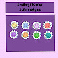 Smiley flower sub badges by Lokifan20