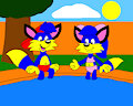 Alex and Alicia in the Paddling Pool by CartoonFoxArt2002