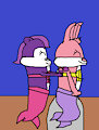 Merskunk Applying Perfume to Merbunny by jeremycrimson