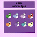 Yoshi sub badges by Lokifan20