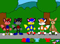 Boys in Roller Skates with Dexter and Rudi by CartoonFoxArt2002