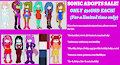 BRAND NEW Sonic Adopts Sale- $30USD EACH!