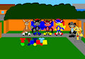 Naked Boys on Roller Skates with Shifty and Bentley by CartoonFoxArt2002