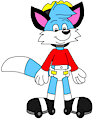 Freddy Fox in Roller Skates and Helmet by CartoonFoxArt2002
