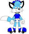 Scott the Fox in Roller Skates and Helmet by CartoonFoxArt2002