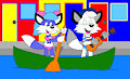 Bluebell the Fox Ride on Gondola with Stanley the Fox Playing a Ukuele by CartoonFoxArt2002