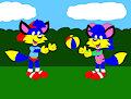 Alex and Alicia Catching a Ball in the Park