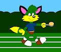Sid the Fox with a Egg on a Spoon in the Race