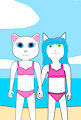 Natasha and Angela at the beach by TheFurryTree