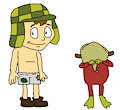 Chavo in Underwear Meeting Froggy Putting on Long Johns