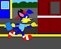 Alex the Fox Going to be Missed the Train in the Station