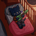 Mae sleeping with the bass guitar by PlaymanRGS