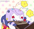Biting that Laptop