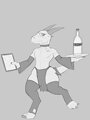 A sketch I commissioned of Tori, my overworked kobold girl. by theHappyHeartMan