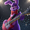 Bonnie the proud rockstar on stage! by Blu99Dog