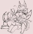 wolfdog cuddle pile