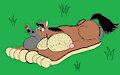 Footstallion and butterfly by BarefootDog