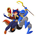 Sly and Carmelita (Japanese Style) by darkbunny666