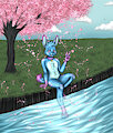 Cherry Blossom Bunny | Furry Character Art by LexiOnlyArts