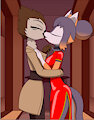 Heather and Mitsukatta Share a Kiss~ by VulpivoidRubber