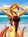 Swimsuit Sunset Shimmer 2.0 by MykeGreywolf