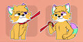 Leash stickers YCH for WiseKitsune :3 by AlexUmkaArt
