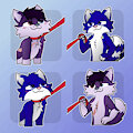 🤭Leash stickers YCH for WhiteTailMisuto52 by AlexUmkaArt