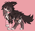 Sold Design - brown pink Striped Hyena by jackrabblt