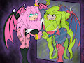 Sky and Luka as Morrigan and Lillith by MelSky