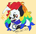 Rainbow Dalmatian Bust