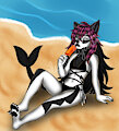 Sharkie &mdash; Beachside Anthro Pinup by LexiOnlyArts by lexionlyarts