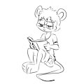 Nerdmouse, reading [by Fuf] by rnixon