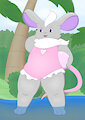 Mousechu's swimsuit by Luckycaracalstudio