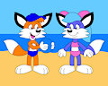 Billy and Bluebell at the Beach by CartoonFoxArt2002