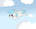 Soft Blue flying in the sky by mucky