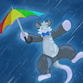 Pooltoy Possum in the rain