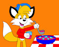 Fifi the Fox Scooping Up a Fizzy Drink by CartoonFoxArt2002