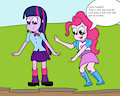 Pinkie Pie and Twilight playing in mud 1 by mucky