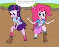 Pinkie pie and Twilight sparkle playing in mud 2 by mucky
