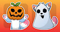 🎃Halloween stickers with my Umkashka :3 by AlexUmkaArt