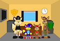 Alex, Brucie, Skippy and Police Officer Potts by CartoonFoxArt2002