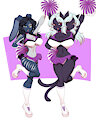 Felicia and Sapphire cheerleaders by re-Sublimity-kun