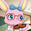 Schoolgirl Luna playing violin by CelestialBlu3