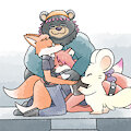 Foxune Birthday Group Hug by Nishi