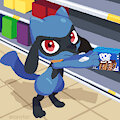 Riolu at the store by Anonstero