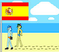 Bendt and Edvin Walking on a Beach in Spain by TerryTheBlueFox