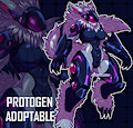 [ADOPTABLE] / Neon Specter Protogen by Sheecktor