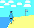 Terry Walking on a Swedish Beach by TerryTheBlueFox
