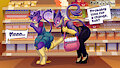 Purrloin & Mom at the groccery store. by PixxyStick