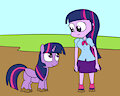 Twiligth Sparkel eqg and pony in mud 1